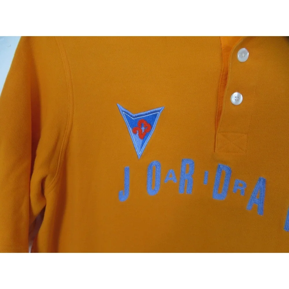 Vintage Air Jordan Polo Shirt Mens 4XL Orange Jumpman 23 Basketball Embroidered